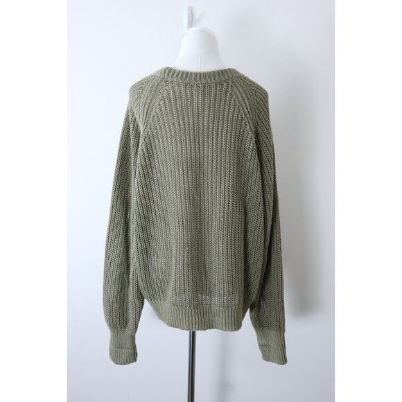 Apiece Apart Size XL Tara Linen Knit Sweater Raglan Sleeve Pullover Green - Picture 7 of 12